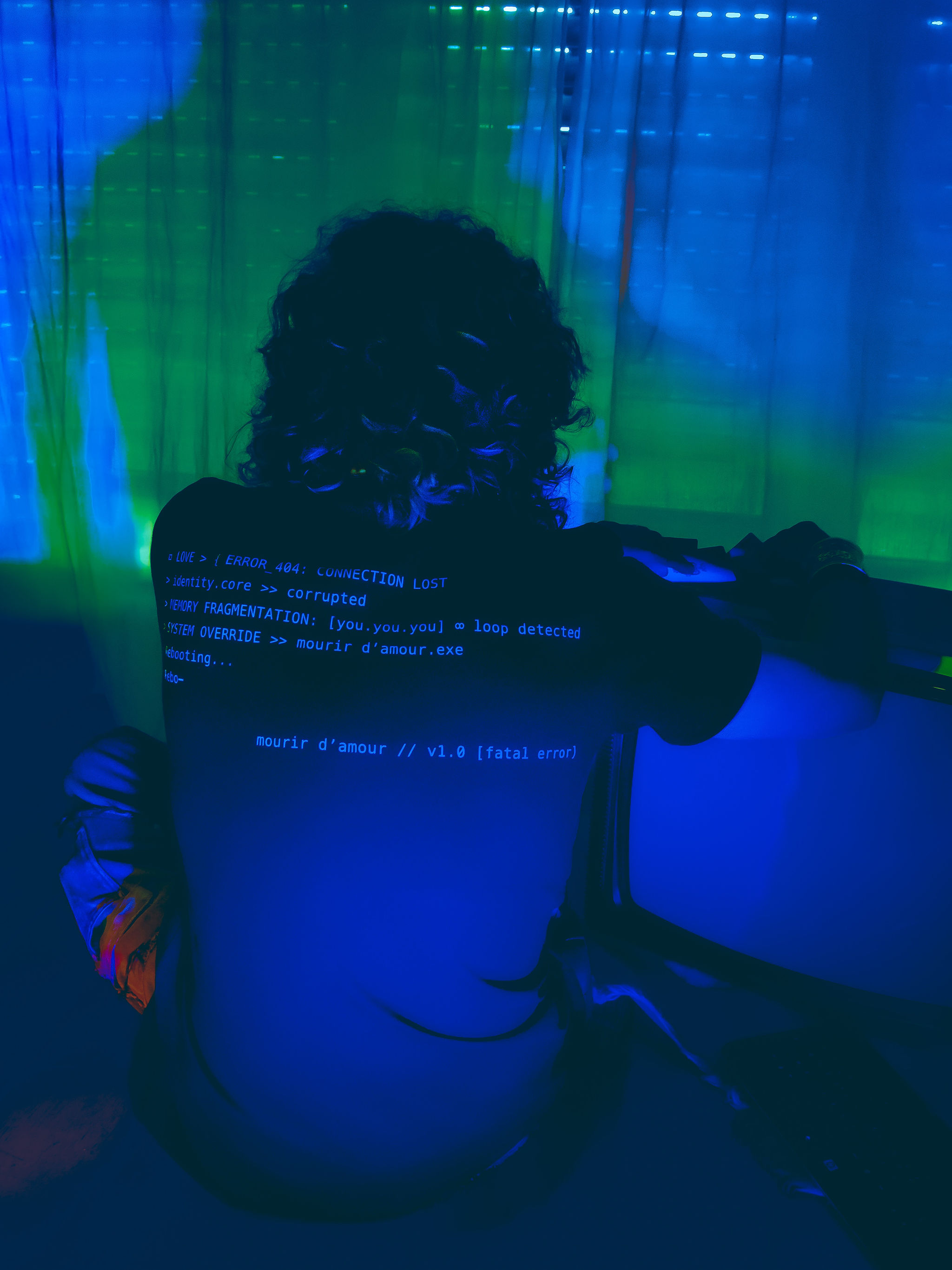 T-shirt noir - Code Error blanc - image 2