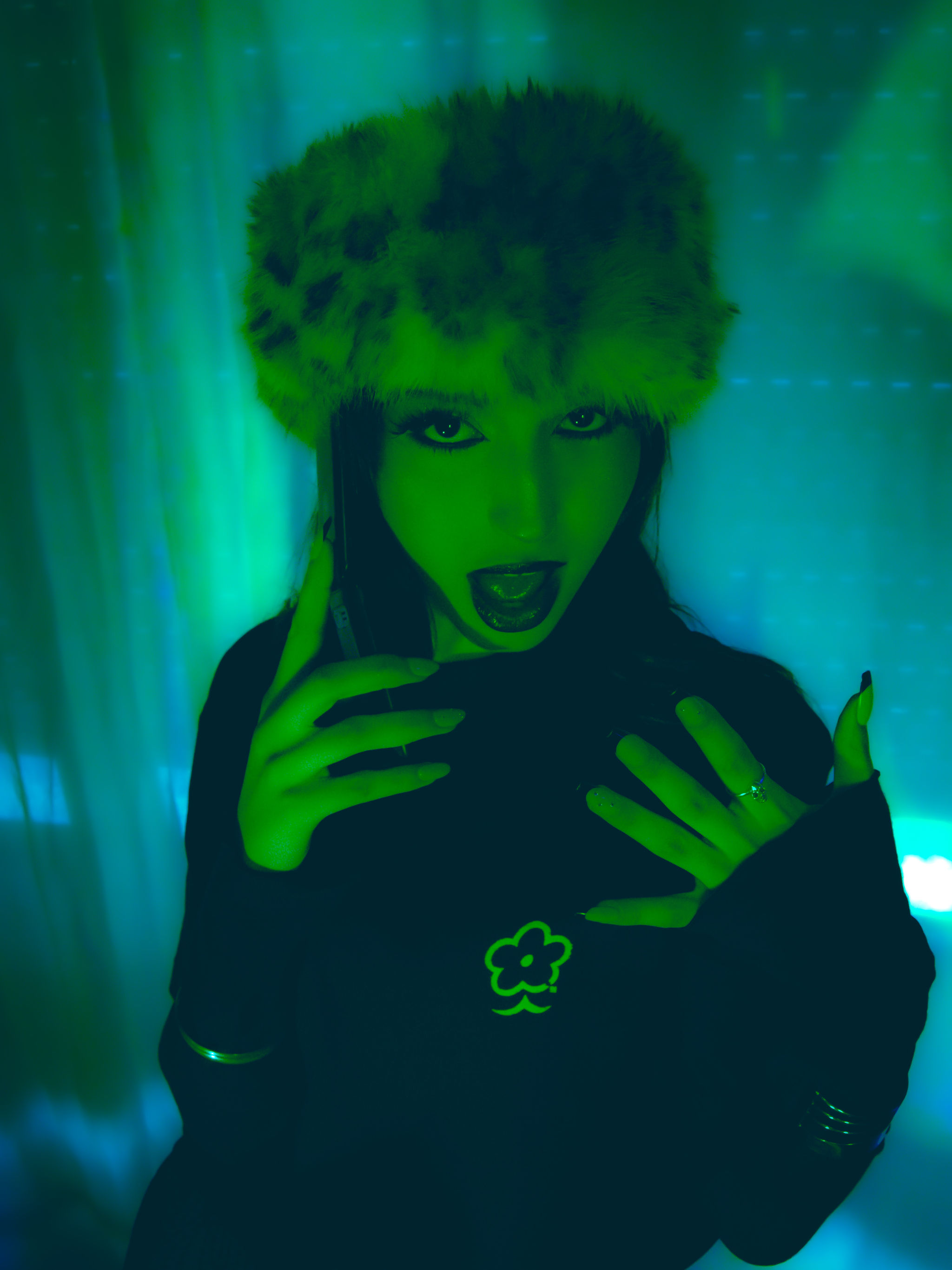 T-shirt noir - Error 404 vert - image 2