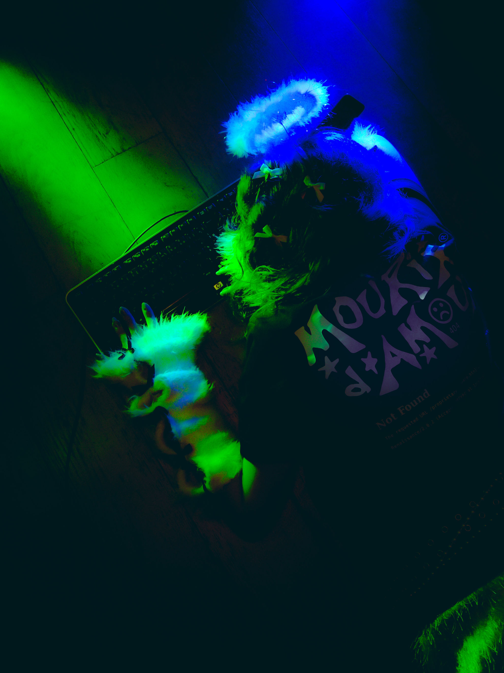 T-shirt noir - Error 404 vert - image 3