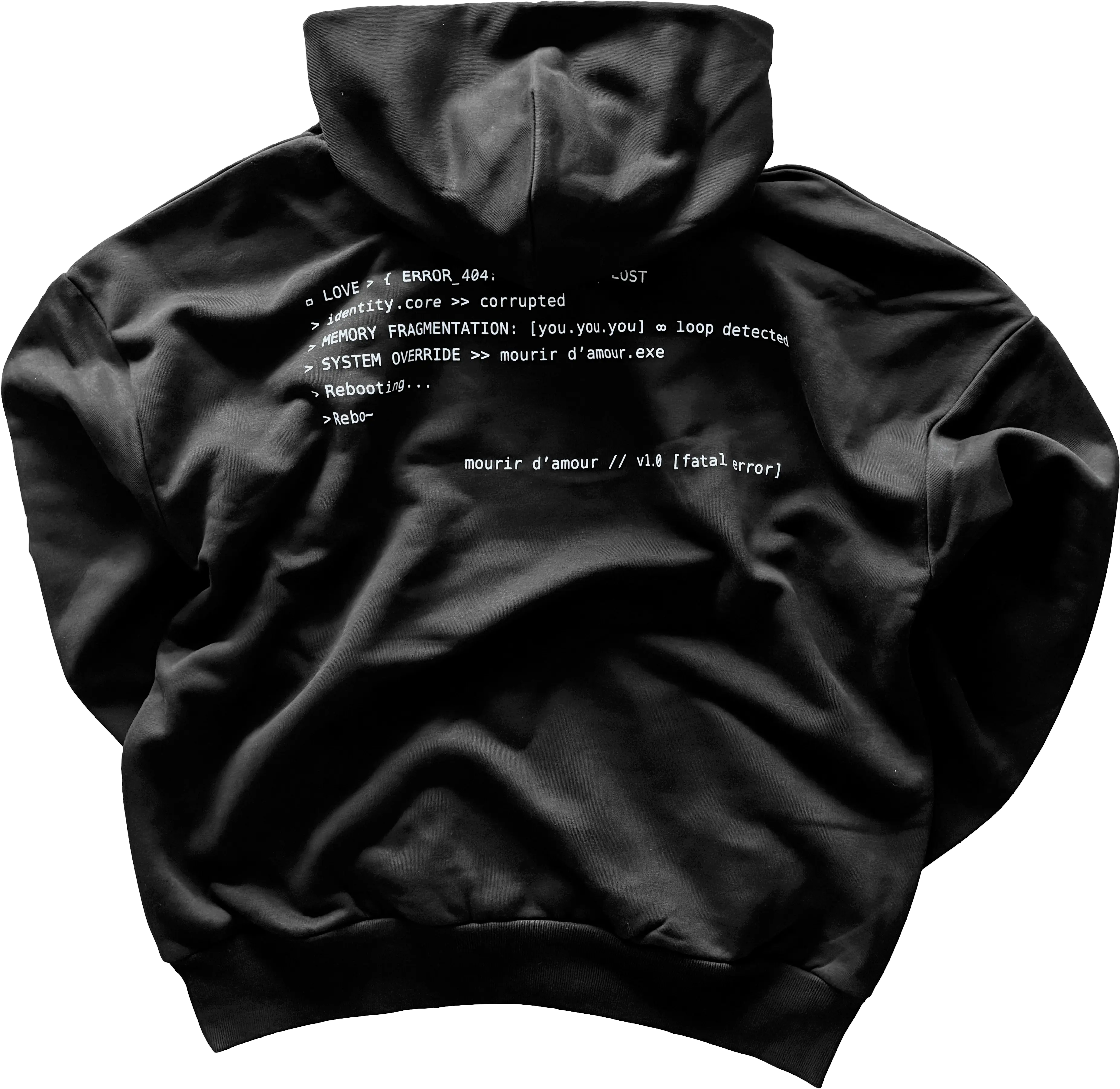 Sweat noir - Code Error blanc