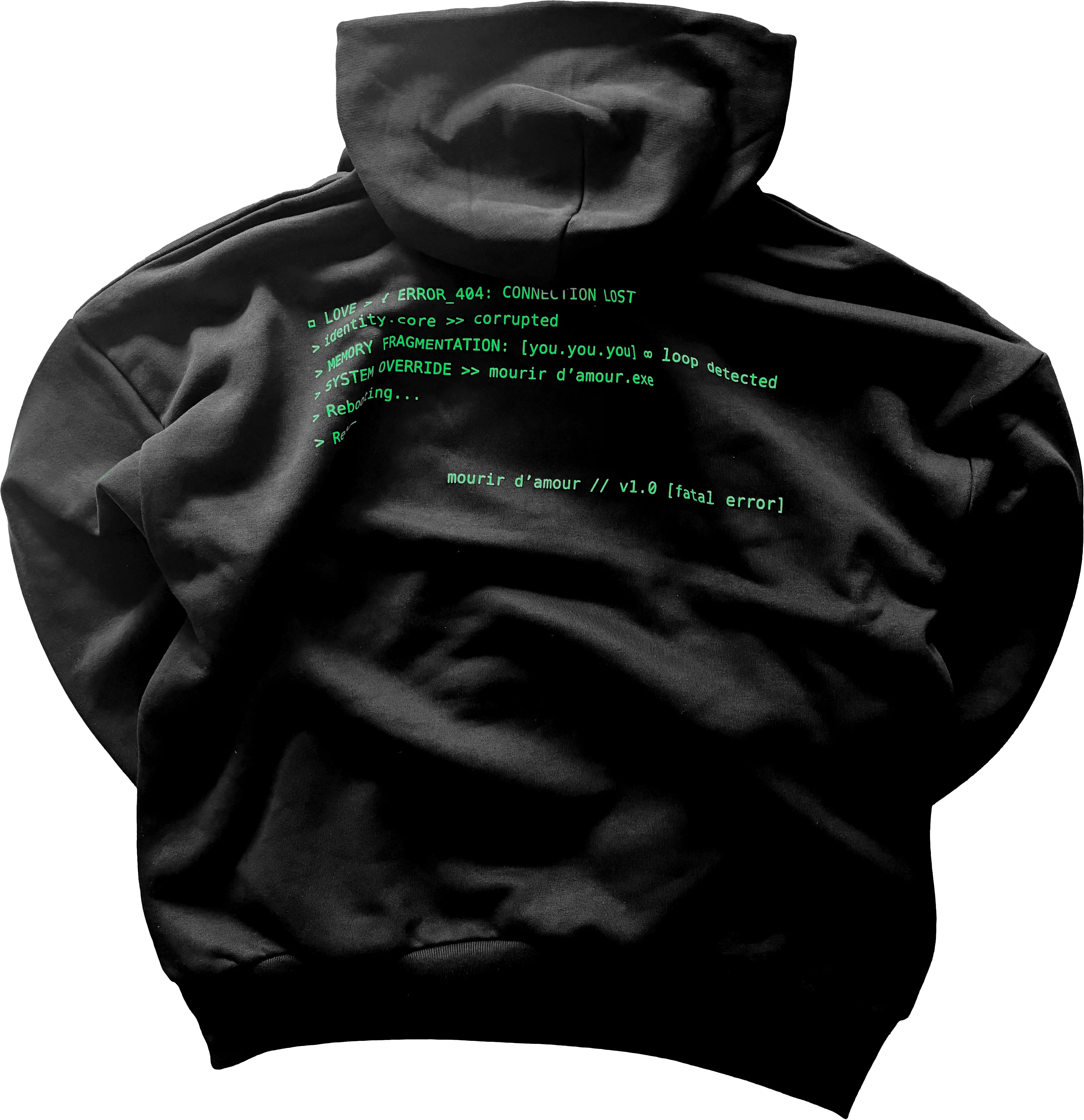 Sweat noir - Code Error vert - image 1