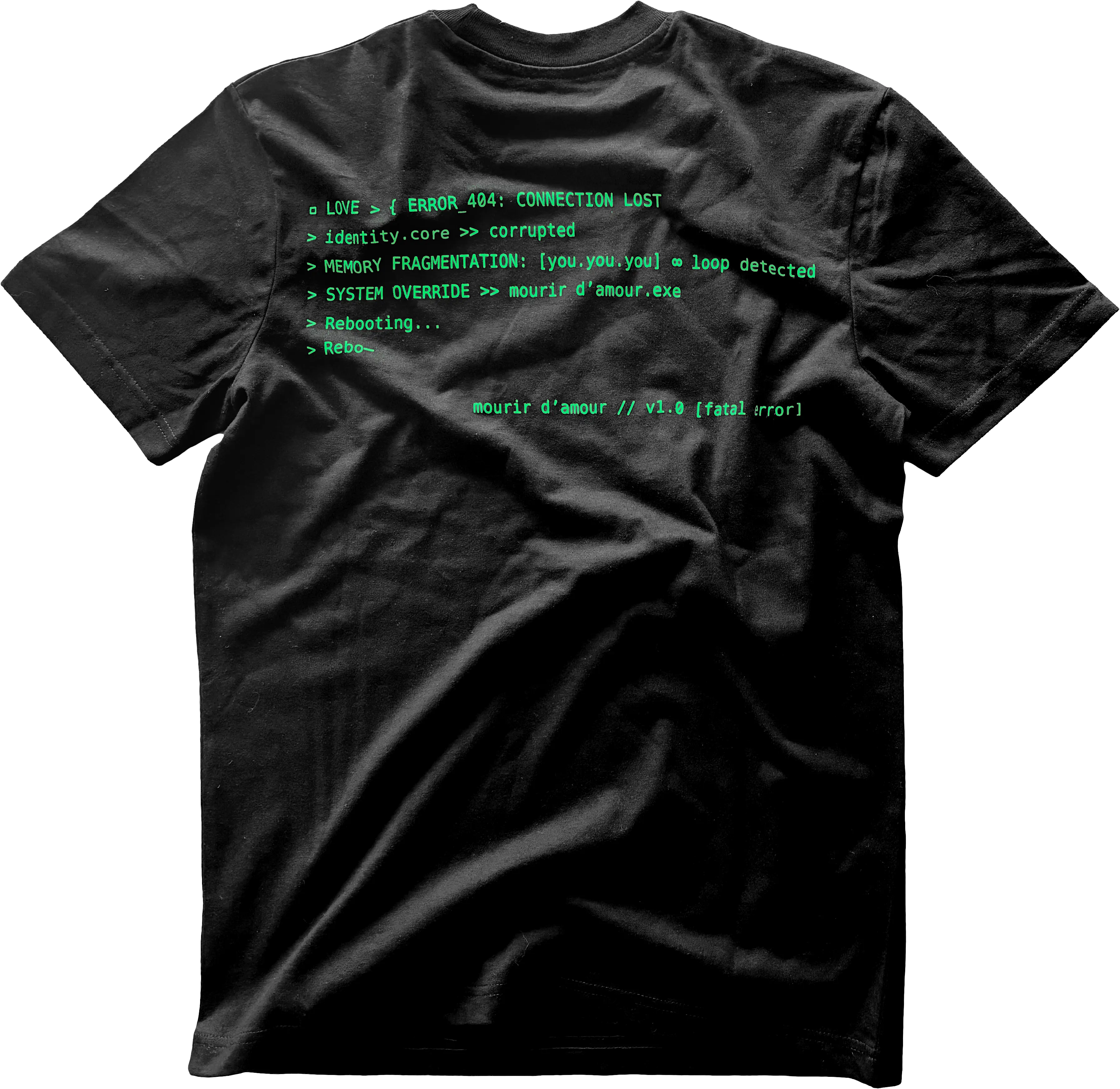 T-shirt noir - Code Error vert