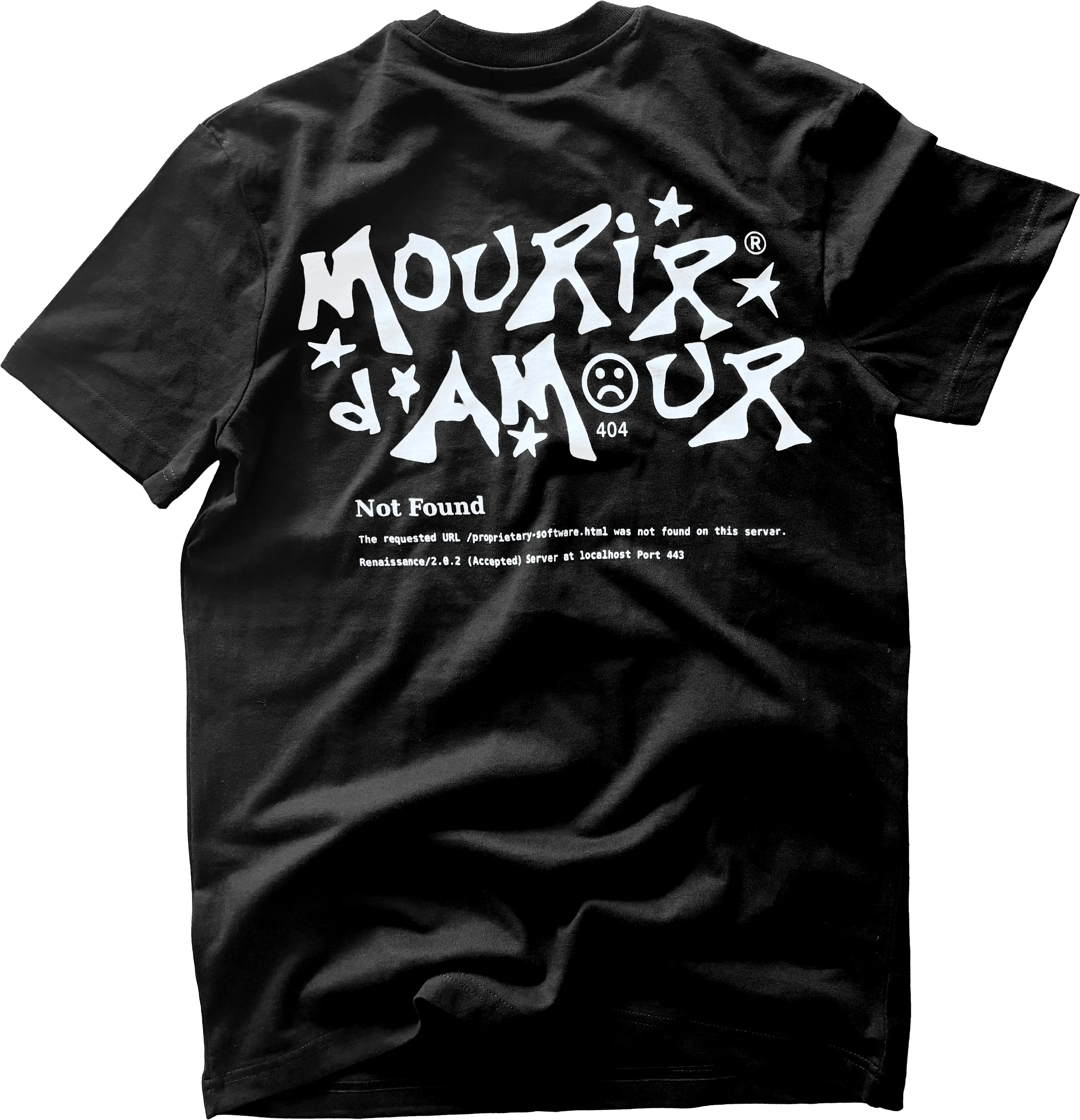 T-shirt noir - Error 404 blanc - image 1