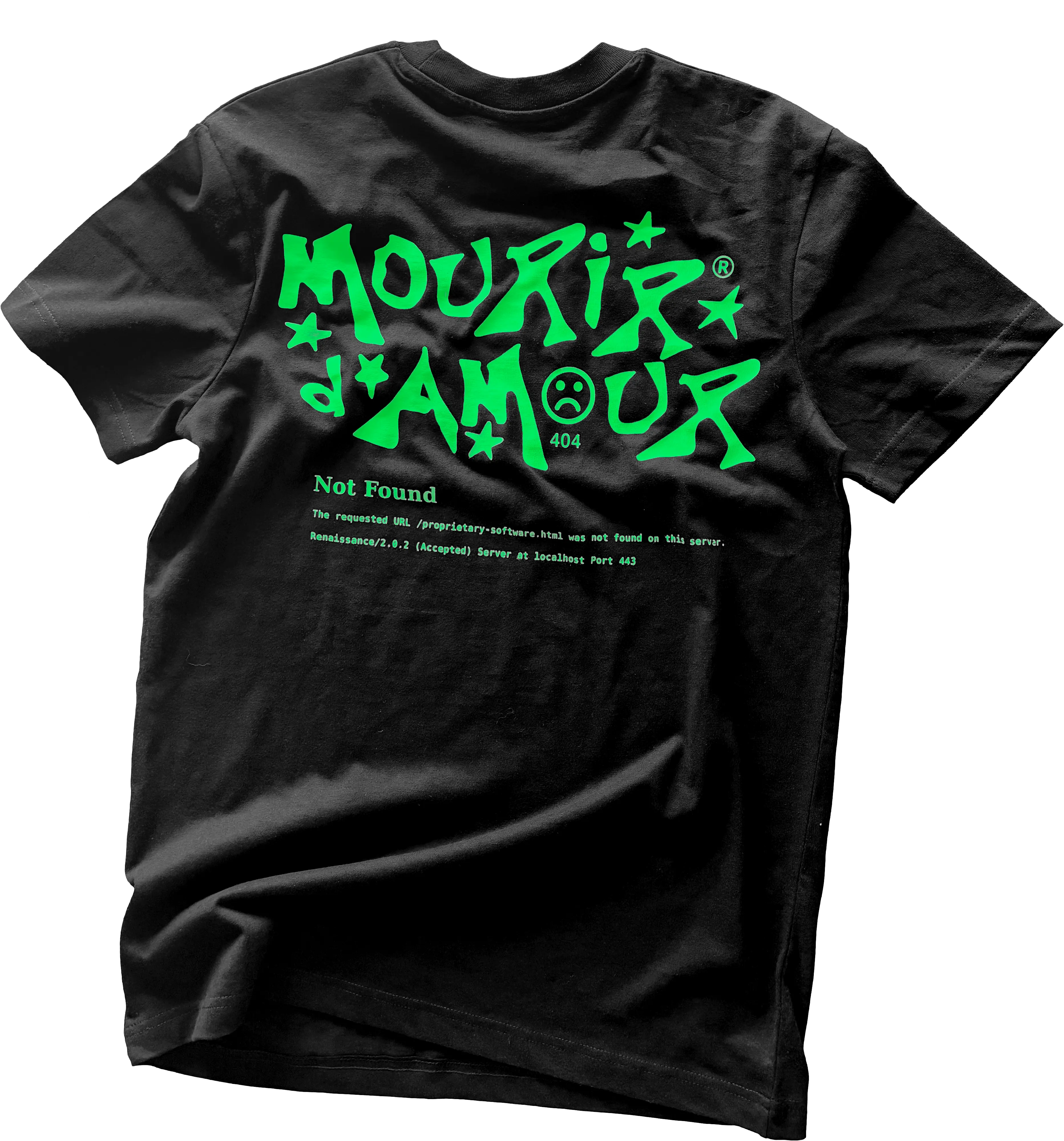 T-shirt noir - Error 404 vert